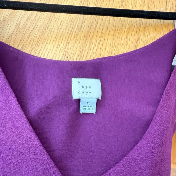 Target A New Day Eggplant Spaghetti Strap Blouse Size Medium - Picture 3 of 4